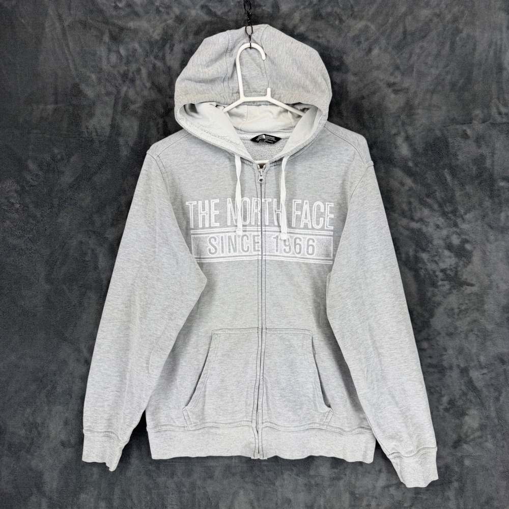 The‎ North Face Mens Gray Full Zip Hoodie Since 1966 Graphic Sweatshirt Large